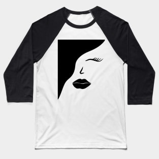 black and white half beauty face Baseball T-Shirt